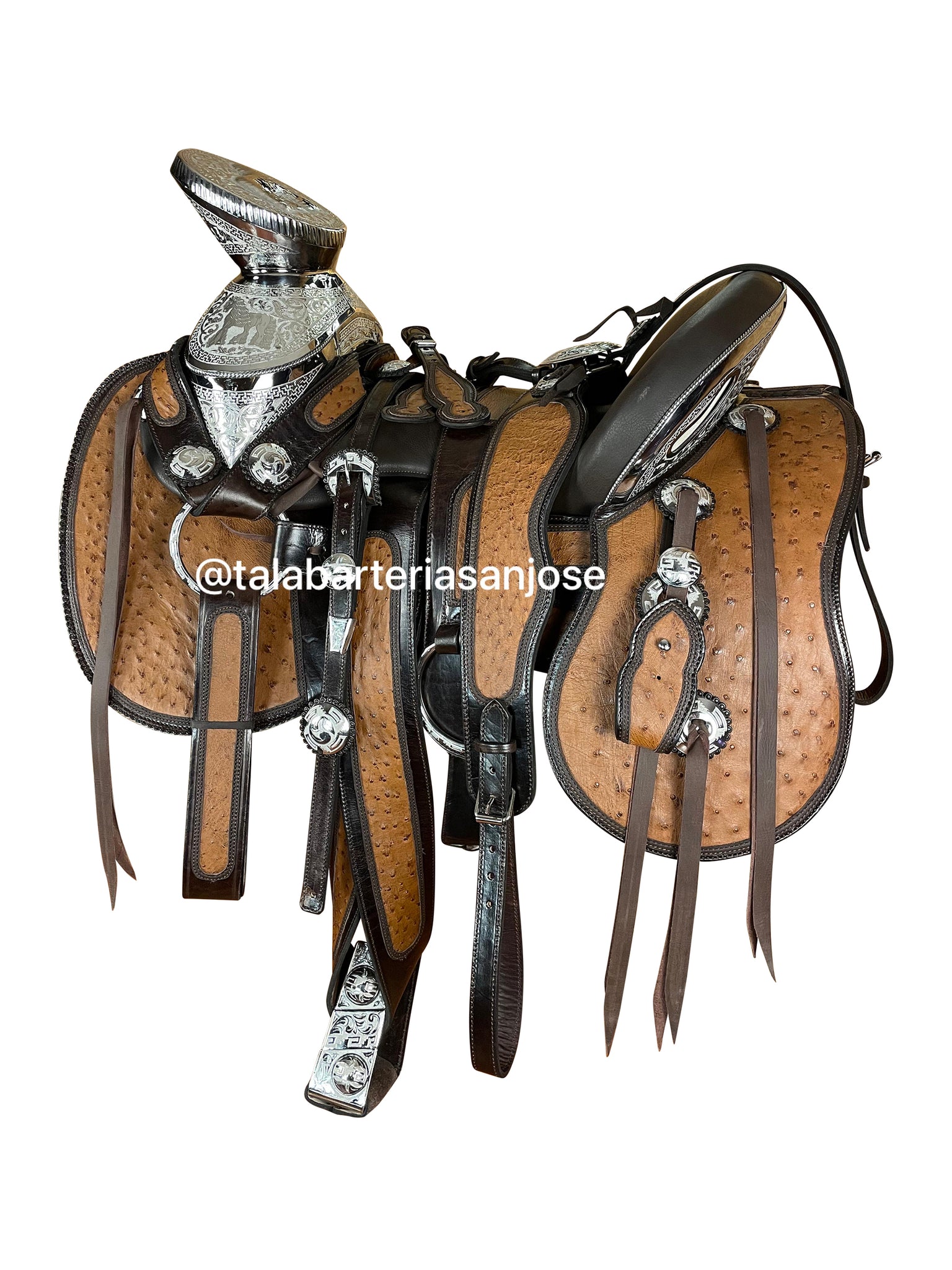 194 - Montura en piel de avestruz