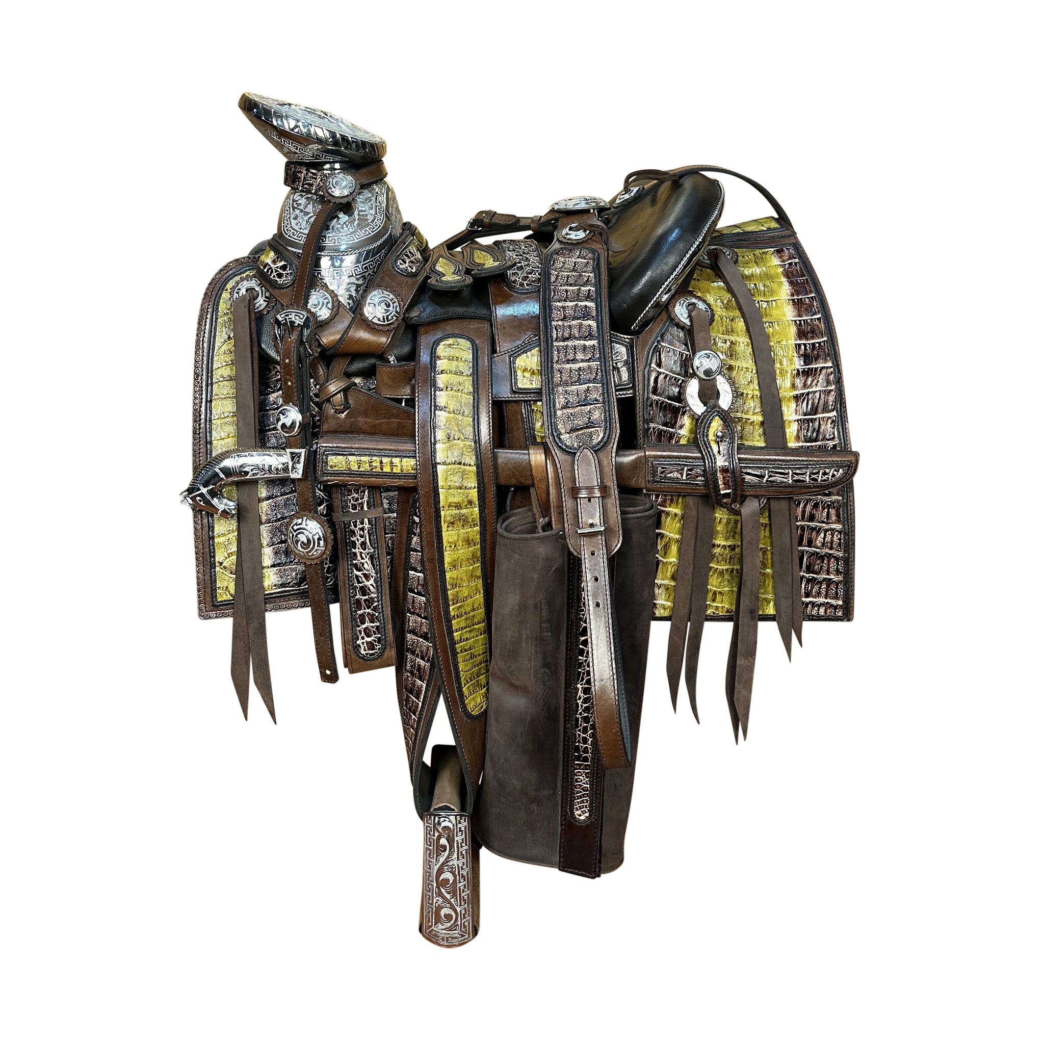 30 - Montura en cocodrilo con fuste y herrajes en acero