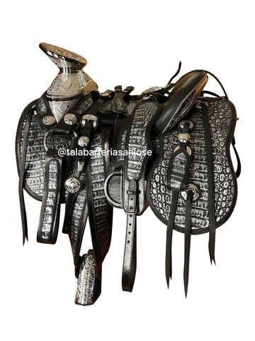 193 - Montura en piel de cocodrilo