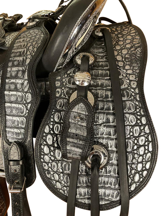 193 - Montura en piel de cocodrilo