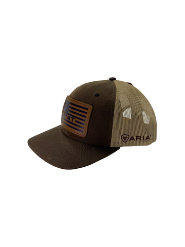 Gorra Ariat cafe textura graso