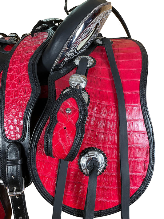 195 - Montura de cocodrilo con fuste en acero